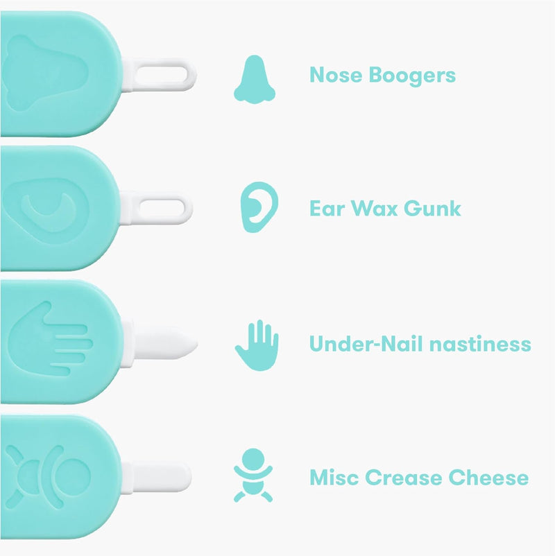 Frida Baby 3-in-1 Nose, Nail & Ear Picker – Safe and Hygienic Tool for Babies & Toddlers – Soft, Reusable Silicone for Booger, Earwax & Dirt Removal – BPA-Free and Pediatrician Recommended