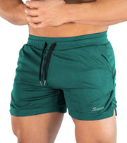 Mens Running Gym Shorts 3 Inch Breathable Lightweight Athletic Sport Shorts Training Workout Shorts with Pockets - D-green