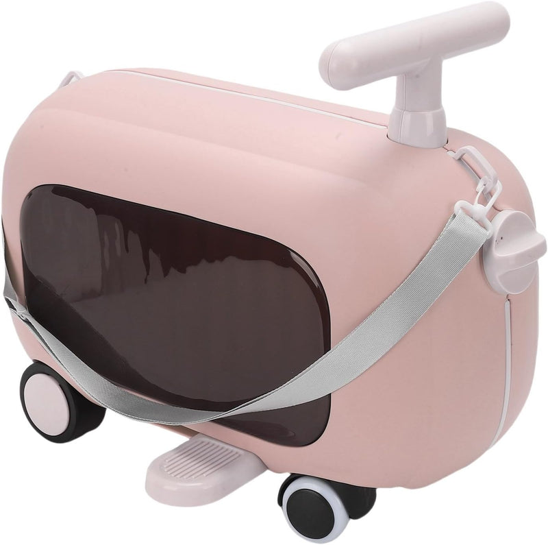 Kids Ride On Luggage, Multi Functional Toddler Rideable Suitcase with 90 Degree Folding Pedals 25KG Capacity Carry On Trunk for Children (Roseate) - Roseate