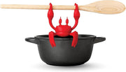 Red the Crab Silicone Utensil Rest - Kitchen Gifts, Silicone Spoon Rest for Stove Top - Heat-Resistant Kitchen and Grill Utensil Holder - Non-Slip Spoon Holder Stove Organizer, Steam Releaser