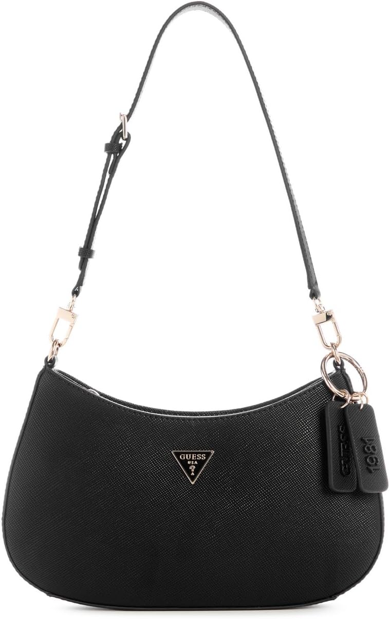 Womens Noelle Top Zip Shoulder Bag Handbag - Black