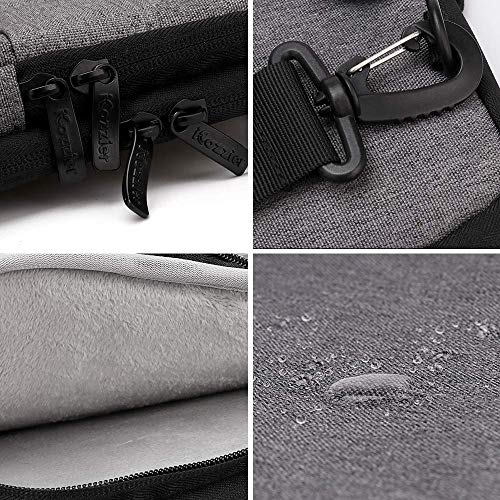 iCozzier 17 Inch Handle Laptop Briefcase Shoulder Bag Electronic Accessories Organizer Messenger Carrying Case Sleeve Protective Bag with Shoulder&Luggage Strap - Grey
