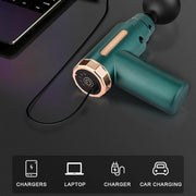 Massage Gun Deep Tissue Muscle Mini Massager for Pain Relief, Super Quiet Handheld Electric Muscle Massager with 5 Modes, 1800mAh Battery & Rechargeable, Random Color