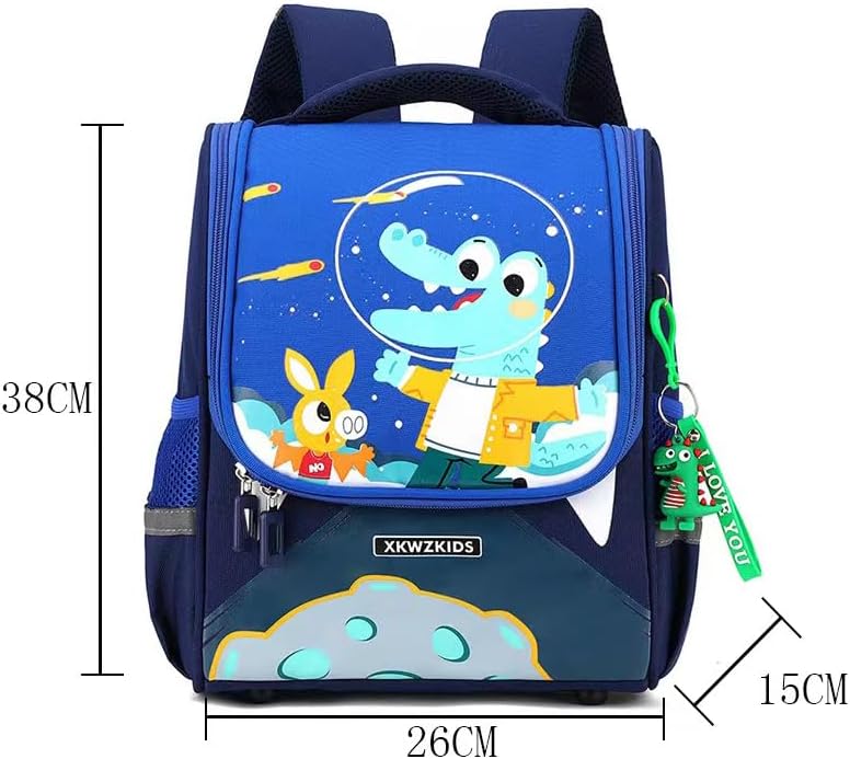 Cartoon children's backpack, toddler backpack boy girl school bag, cute children's travel backpack suitable for teen girls mini travel bag - Navy blue