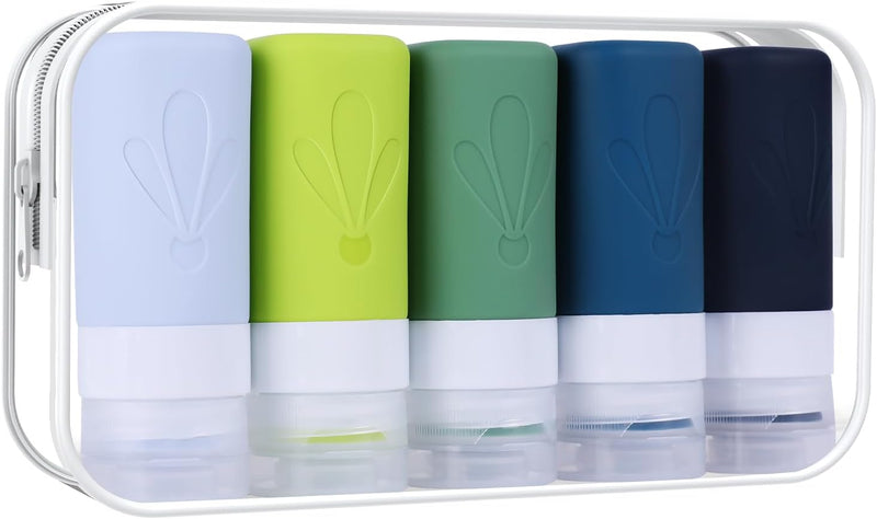 INSFIT Travel Bottles for Toiletries, TSA Approved 90ml Travel Size Containers, BPA Free Leak Proof Squeezable Silicone Tubes for Shampoo Conditioner Lotion Soap with Labels
