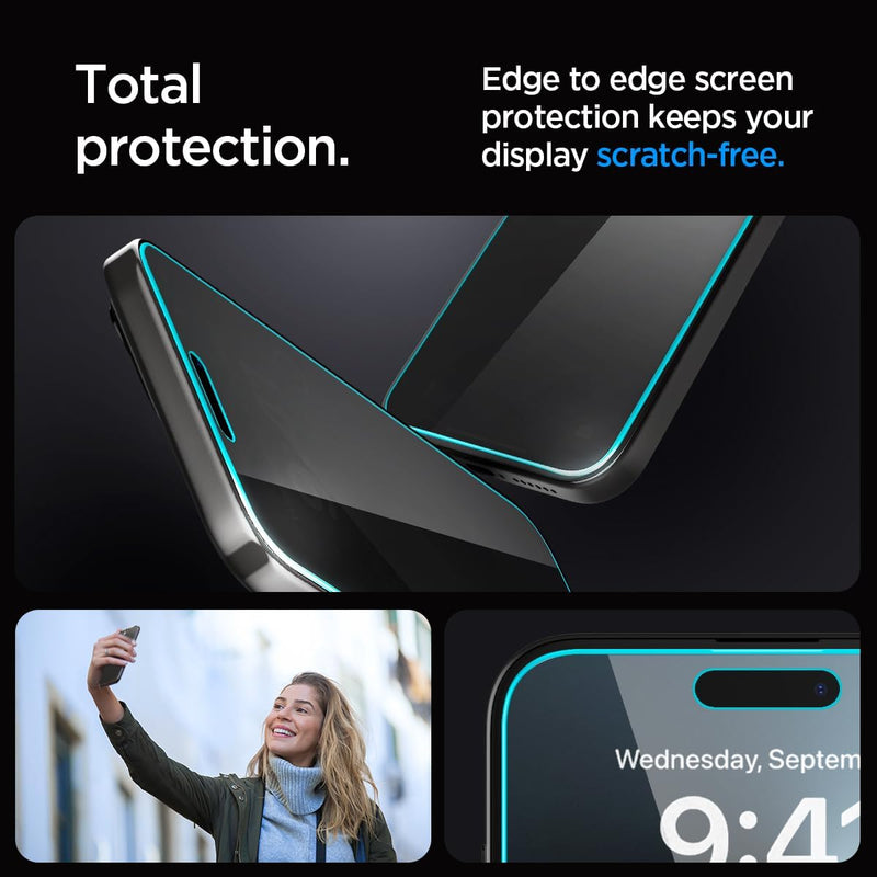 GLAStR EZ FIT PRIVACY 2 Pack designed for iPhone 15 Pro MAX Privacy Screen Protector Premium Tempered Glass with Auto Align technology - 2 PACK Anti-Spy, 9H Hardness Tempered Glass, Easy Installation Kit, Case-Friendly, Touch Responsive, Scratch Resistant