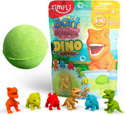 Zimpli Kids Large Unicorn Surprise Bath Bomb, 6 Surprise Unicorn Toys to Collect in Total, One Per Bath Bomb, Children's Collectable Bath Toy, Stocking Filler Toy, Xmas Present for Boys & Girls - Dinosaur