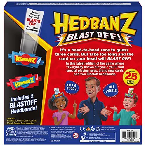 Spin Master Games Hedbanz Blast Off! Guessing with 25 Bonus Cards, for Kids and Families Ages 6 and up (Amazon Exclusive)