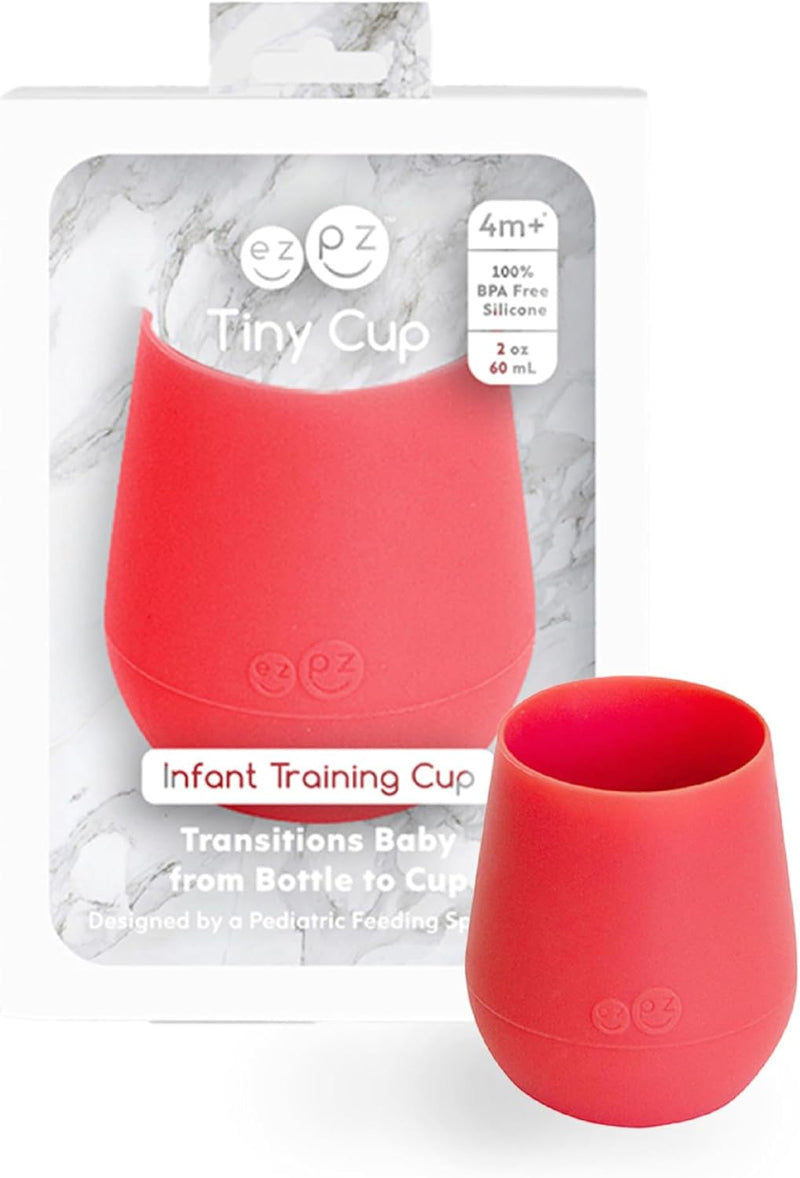 ez pz Ezpz Tiny Cup (Sage) - 100% Silicone Training Cup For Infants - Designed By A Pediatric Feeding Specialist - 4 Months+, EUtss001, Infants Training Cup