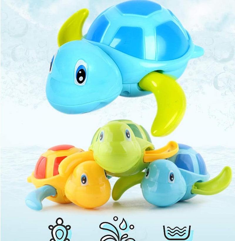 NIWWIN Classic Baby Bath Toy Clock Movement Turtle for Toddlers Boys Girls Wind Up Water Toy Swimming Turtle Summer Pool Bath Float Toy