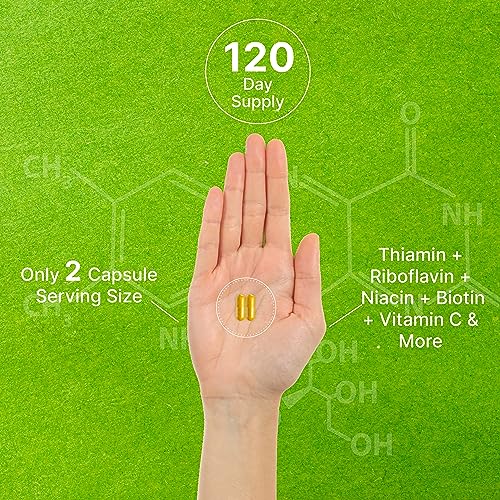Bioactive Vitamin B Complex | 240 Veggie Capsules - Methylated B Vitamins & Esterified Vitamin C, High Potency & Easy Absorption â€“ Immune, Energy, & Metabolism Supplement â€“ Non-GMO, Vegan