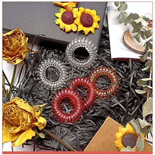 JINAVER Spiral Hair Ties, 9pcs Browr Coil Hair Ties for Women, Coil Bracelets for Thick Hair, Spiral Bracelet Phone Cord Hair Coils for Hair Ties Spiral