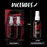 Spooktacular Creations Fake Blood Spray, 2 Packs of 2 oz Blood Spray Washable Fake Blood for Clothes, Vampire Blood Stage blood for Halloween Costume, Zombie Makeup & Dress Up