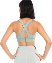 Sports Bra for Women High Impact Work Out Bra with Support Front Zipper Gym Padded Bras with Adjustable Straps