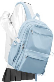 WEPOET Simple School Backpack For Women,Lightweight College Backpack,High School Bag For Teens Boys Girls Bookbag - A3-blue