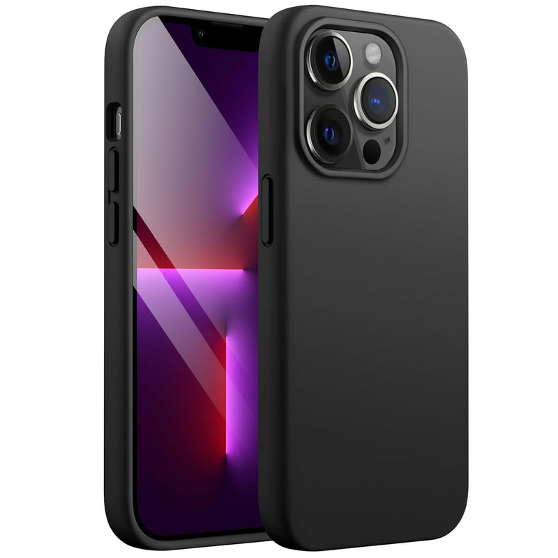 JETech Silicone Case for iPhone 13 Pro Max 6.7-Inch, Silky-Soft Touch Full-Body Protective Phone Case, Shockproof Cover with Microfiber Lining (Black)
