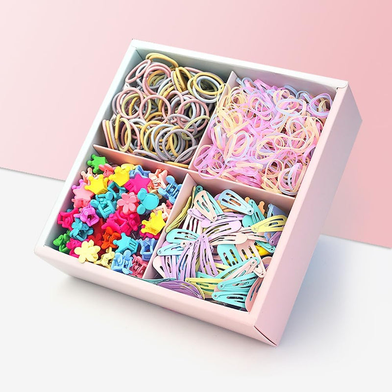 Shining Diva Fashion 1160 Pcs Hair Clips Rubber Bands Hairband Hair Accessories Kit with Box for Girls Kids Baby Toddlers (14901zb) - 1160 pcs Hair Accessories Box