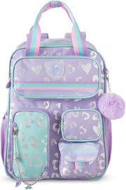 17 3-Piece School Backpack with Lunch Bag & Pencil Case, Purple