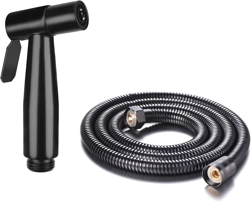 hairstore Black Small Compact Bidet shattaf Sprayer with Black Hose 1.5 m Cloth Diaper Sprayer Bathroom Handheld Bidet Toilet Stainless Steel Tap Spray Shattaf Toilet Cleaning Faucet,