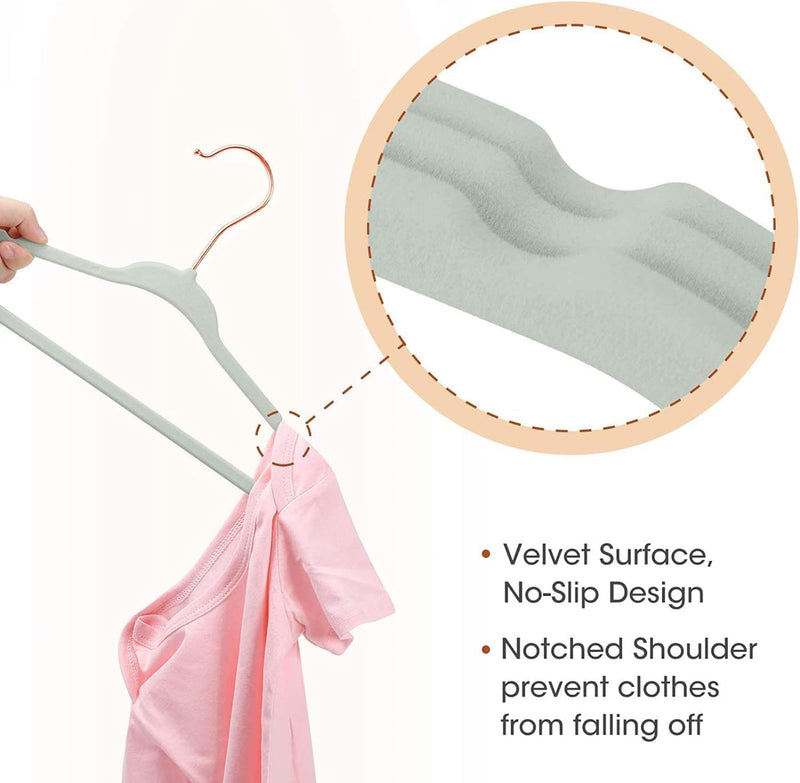 Red Dot Gift® 15-Pack Baby Velvet Hangers 11Inch - Nursery Clothes Hangers Non Slip Toddler Hangers, 360 Chrome Swivel Hook (Pink)