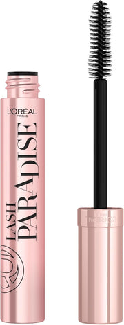 LOréal Paris Intense Volume Mascara, Eyelash Lengthening for Sensitive Eyes, Gentle and Flake Free, With Castor Oil, Lash Paradise, Black - Intense Black