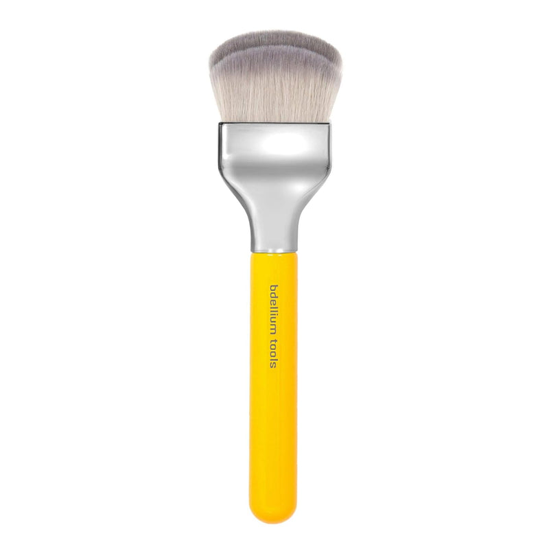 Bdellium Tools Professional Makeup Brush - Studio Series 972 Large Rounded Double Dome Blender - With Soft Synthetic Fibers, For Foundation Application & Blending (Yellow, 1pc)