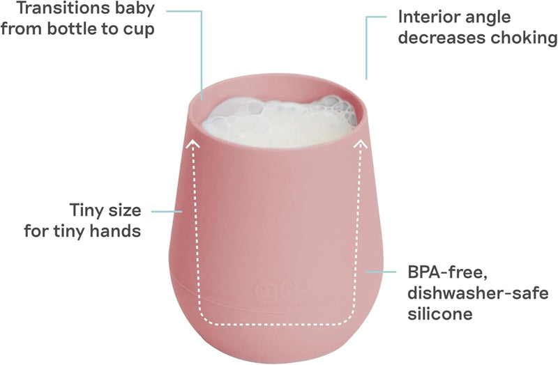 ez pz Ezpz Tiny Cup (Sage) - 100% Silicone Training Cup For Infants - Designed By A Pediatric Feeding Specialist - 4 Months+, EUtss001, Infants Training Cup
