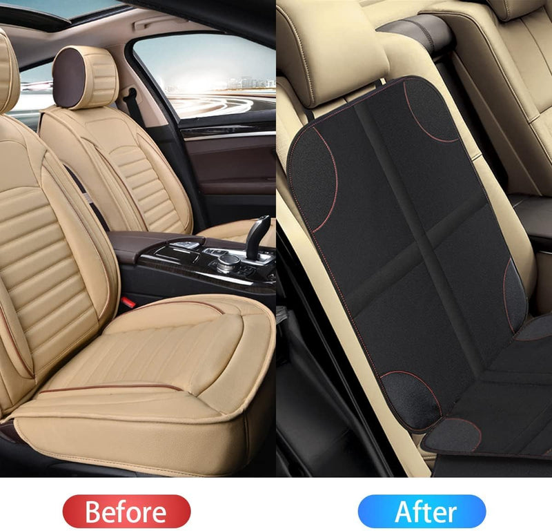 Car Seat Protector, Anti-Slipt Auto Seat Cover Mat With Thickest Padding With Organizer Mesh Pockets For Under Baby And Pet Seat, Vehicle Accessories For Most Cars