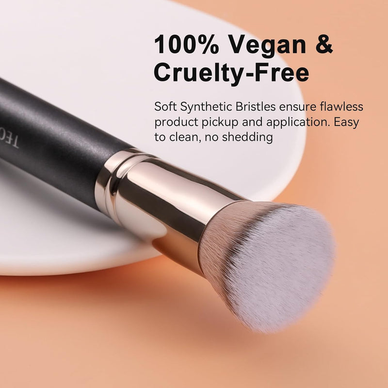 TEOYALL Setting Powder Brush, Ultra Plush Fluffy Synthetic Bristles Makeup Buffing Brush for All-Over Application With Bronzer Foundation