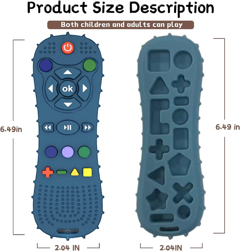 Nakital Remote teether for Baby, Soft Chew Toys with TV Remote Control Shape, Early Educational Sensory Toy for Babies Teething Relief and Soothe Sore Gum Infant Teether for 3-12 Months Blue