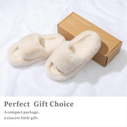 Fuzzy Slippers for Women, Memory Foam House Slippers, Platform Fluffy Slippers Fuzzy Plush Anti-Skid Furry Open toe Bedroom Shoes Faux Fur Slides for Women Trendy Womens Slippers Comfy gift (39 Size)
