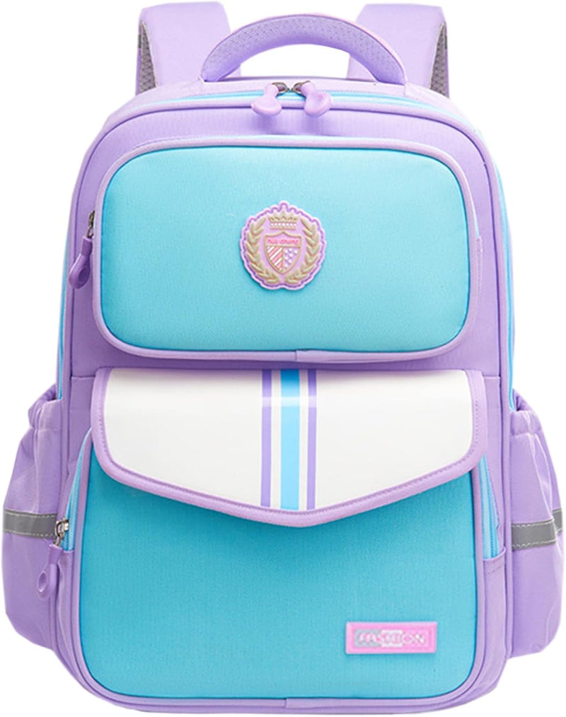 Kids Backpack for Girls Boys Book Bag for Elementary Primary, Cute Children Bookbag Teens School Bags Toddler Backpack - Purple