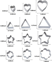 24 Pcs Cookie Stainless Steel Mold Set Food Fruits Biscuits Cutters For Icing Pastry Sugar Craft Cake Decoration With Box