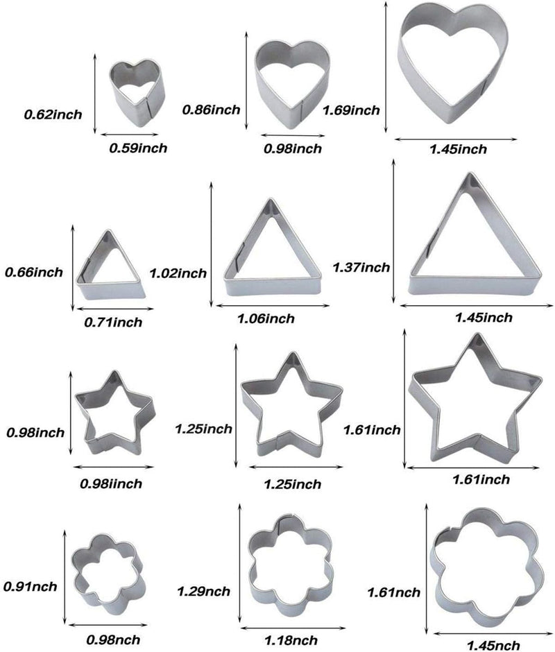 24 Pcs Cookie Stainless Steel Mold Set Food Fruits Biscuits Cutters For Icing Pastry Sugar Craft Cake Decoration With Box
