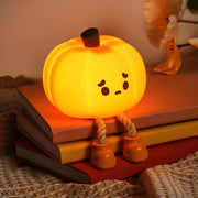 Pumpkin Night Light, Cute LED Pumpkin Lamp with 3 Level Dimmable, Nursery Nightlight for Kids, Silicone Rechargeable Bedside Touch Lamp, Funny Office Desk and Halloween Decor Toy for Woman Kids - Pumpkin