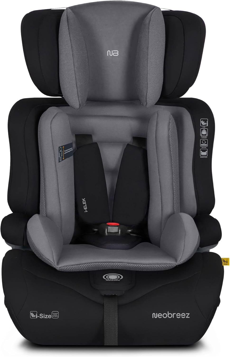 I-ELEK Universal Baby/Kids/Child/Toddler Safety 3-In-1 Car Seat,I-Size,ECER129,High Back Booster Car Seat,Adjustable Headrest,3-Point Safety Belt,5 Point Harness,9-36 Kg,9m-12Yrs,Group 1/2/3