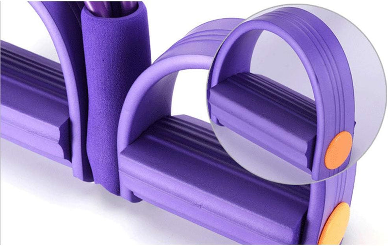 Abdominal Fitness Rally Pedal Puller Sit-up Trainer, Latex Pull Rope Equipment Exerciser Sports Four-Leg (Yellow)