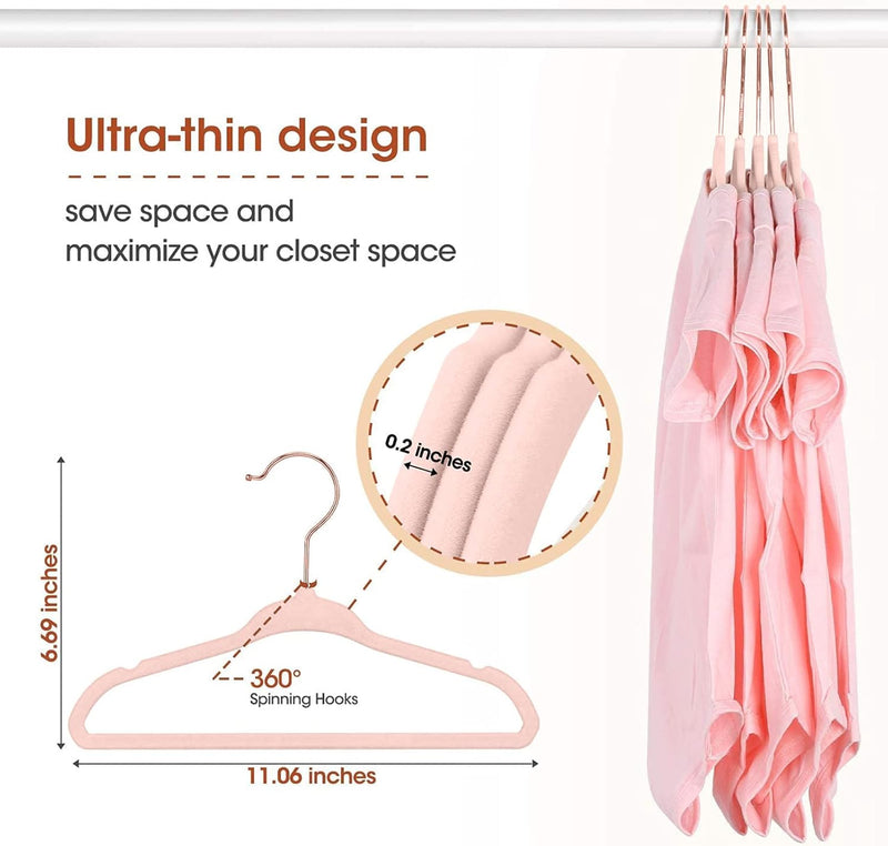 Red Dot Gift® Baby Velvet Hangers 11Inch/28cm - Nursery Clothes Hangers Non Slip Toddler Hangers, 360 Chrome Swivel Hook (White, 30)