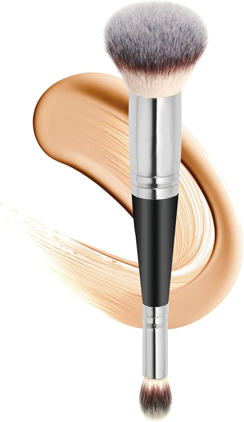 Arabest Double Ended Makeup Brushes, Rounded Taperd Flawless Brush Foundation Brush Concealer Brush, Makeup Brush Dual Ended for Liquid Cream Powder Blending Buffing Concealer