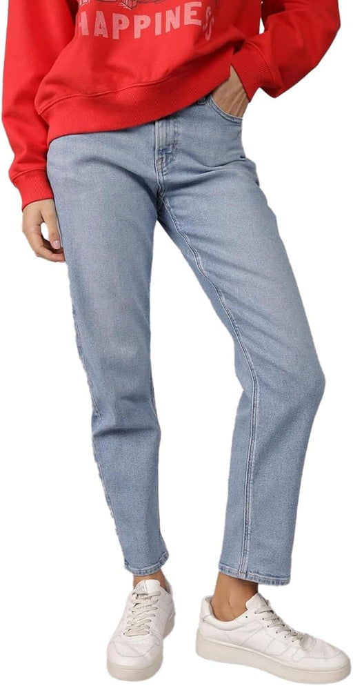 Womens Pants Ankle Straight Jean - Light Wash