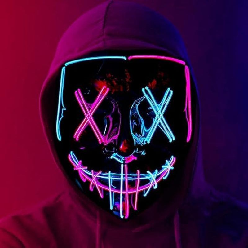 OYDAS Halloween LED Mask with Gesture Sensing Transforming,halloween costume Light Up Luminous Digital Glow Mask for Halloween Rave Dj Party Masquerade - eb209
