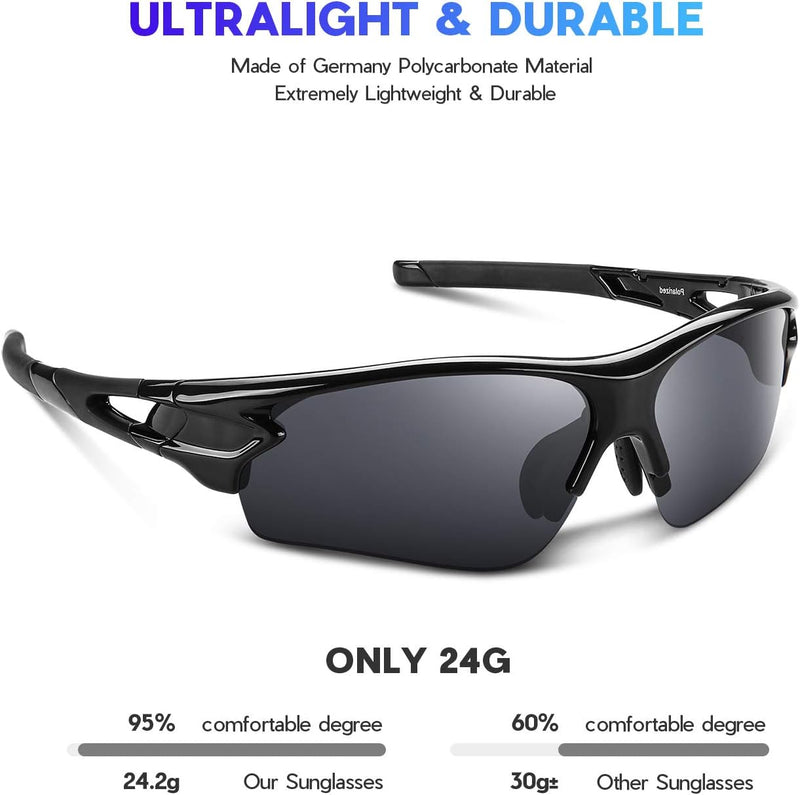 Polarized Sports Sunglasses for Men Women Youth Baseball Fishing Cycling Running Golf Motorcycle Tac Glasses UV400