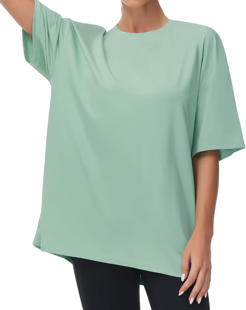 THE GYM PEOPLE Women's Casual Oversized T-Shirts Summer Crewneck Short Sleeve Workout Basic Tee Tops