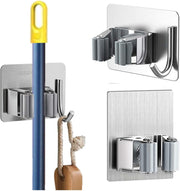 ZALCOON 2 PCS Mop Broom Holder Wall Mount - Mop Holder Self Adhesive No Drilling Super Anti-Slip Broom Holder for Home Garage Garden Laundry Room, kitchen organizer Tools (Mix) - 2 Pieces Mix