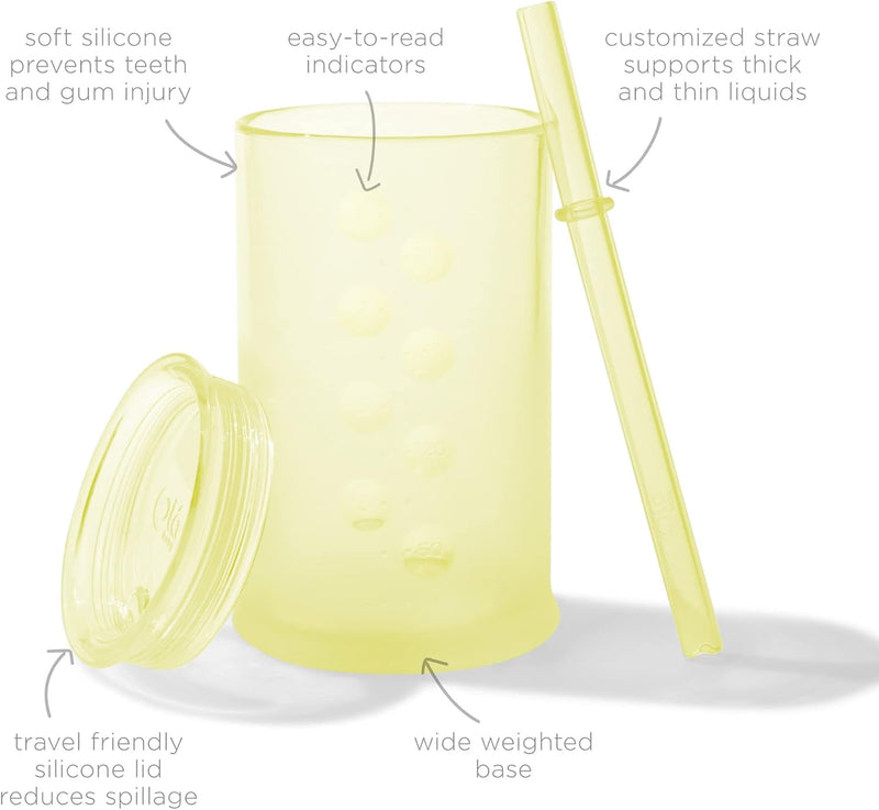 Olababy Silicone Training Cup with Straw Lid | Babies Water Drinking Cup | 6+ Mo Infant To 12-18 Months Toddler | Sippy Cup For Kids & Smoothie Cup | Baby Led Weaning (Mint, 5 oz)