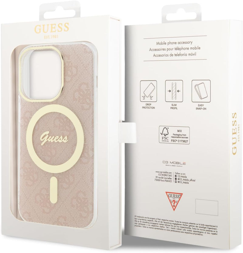 CG MOBILE Guess HC Magfit 4G Case For iPhone 15 Pro (Pink)