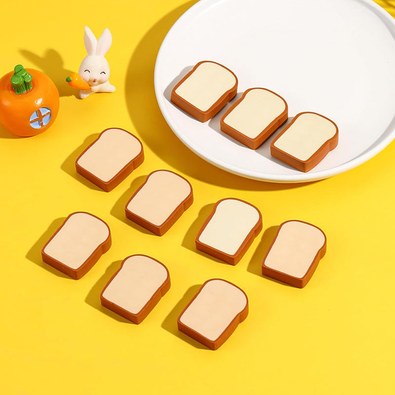 Bread Shaped Erasers for Kids, 16Pcs Mini Novelty Toast Bread Erasers Cute Fun Food Pencil Erasers, Bread Eraser Cartoon Cute Pencil Eraser