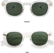 Unisex Vintage Retro Round Style Tinted Sunglasses For Men Women Fashion Circle Sun Glasses 46mm - C27 Crystal Frame/G15 Lens