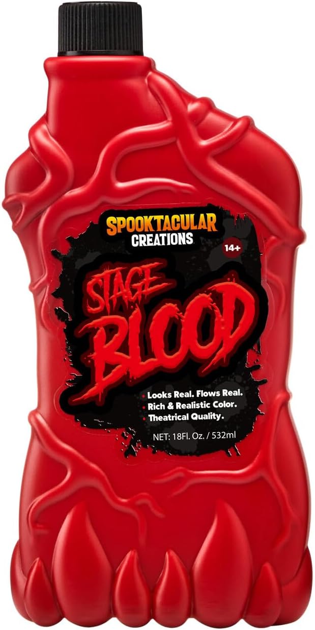 Spooktacular Creations 18 oz Fake Halloween Vampire Blood Bottle for Halloween Costume, Zombie, Vampire and Monster Makeup & Dress Up