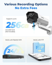 Reolink 4K Duo 2 PoE Security Camera System Home Outdoor IP Camera in 180 Degree Viewing AngleNo Blindspot Human,Vehicle,Pet Detection Color Night Vision Two Way Talk Up to 256GB microSD Card